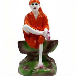 ESVAR STONECRAFT Orange & White Religious Idol Showpiece-image-96
