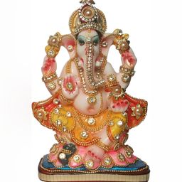 ESVAR STONECRAFT Orange & White Religious Idol Showpiece-image-49