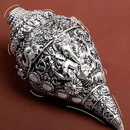 Funku Fashion Silver-Toned Lord Ganesha Shankh Idol Showpiece-image-52