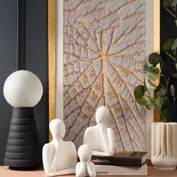 THE ARTMENT White 3 Pieces Embracing Family Sculpture Wholeness Trio Figurine Showpiece-image-60