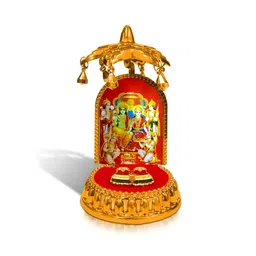Adhvik Red & Gold Toned Ram Darbar Charan Paduka Religious Figurine Showpiece-image-83