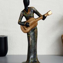 eCraftIndia Grey & Gold-Toned Handcrafted Decorative Polyresin Showpiece-image-68