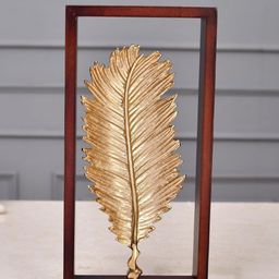 CraftVatika Brown & Gold-Toned Small Figurine Metal Palm Leaf Showpiece-image-9