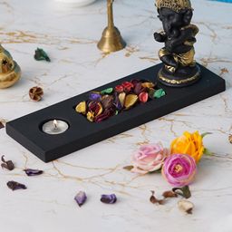 eCraftIndia Black Ghanpati Showpiece With Tea Light Holder-image-83