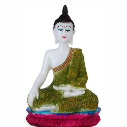 GW CREATIONS Green White Buddha Idol Showpiece-image-35