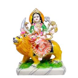GLOOKS Yellow & Pink Mata Rani Babar Sher Showpiece-image-43
