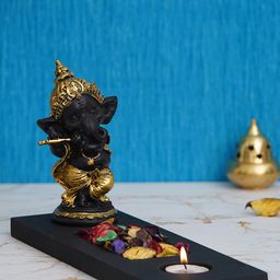 eCraftIndia Black & Gold Toned Ganesha Idol and Figurine Showpiece-image-64