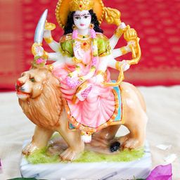 Gallery99 Pink & Green Sherawali Mata Idol Showpieces-image-34