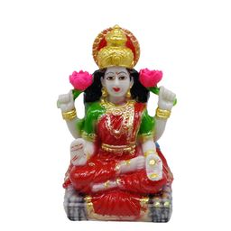 GLOOKS Red & Green Textured Lakshmi Marble Idol Showpiece-image-41