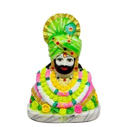 GLOOKS Green Khatu Shyam Pagri Shyam Idol Showpiece-image-86