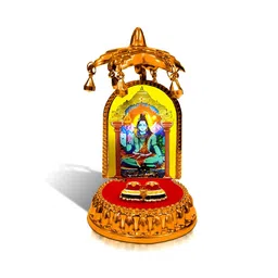 Adhvik Gold-Toned Mahadev Shiv Charan Paduka Religious Figurine Showpiece-image-19