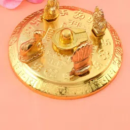 MEMOIR Gold-Plated Shivling Arrangement Thali-image-66