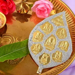 MEMOIR Gold Plated & Silver Plated Drussy Leaf Brass Yantras-image-67