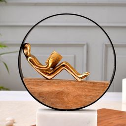 CraftVatika Figurine Metal Art Abstract Sculpture Showpieces-image-49