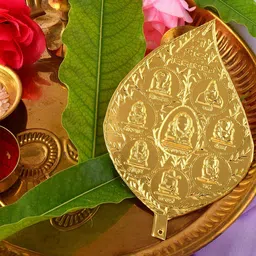 MEMOIR Gold-Plated Leaf for Puja Showpiece-image-15