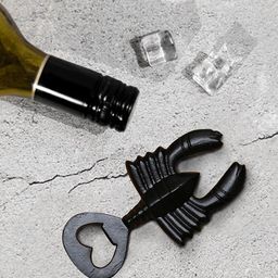 Two Moustaches Black Scorpion Design Brass Bottle Opener Showpiece-image-9