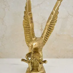 CraftVatika Gold-Toned Eagle Statue Wild Bird Flying Hawk Showpieces-40