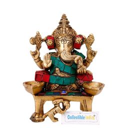 CraftVatika Gold Ganesh Idol Showpiece-image-23