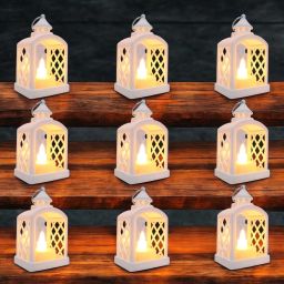 LED Lantern Best for Diwali Wedding Party Home Decoration Zipper Charm White Plastic Hanging Lantern-28