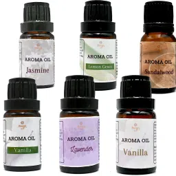 Rose, Lavender, Jasmine, Rose, Lemon Grass, Sandalwood, Pack of 6, 10 ml each Aroma Oil-image-55