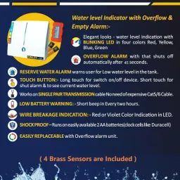 Swarnjal Swarn Jal® (Model: A-SE-C) With Dual Alarm Water Tank Overflow Wired Sensor Security System image 4