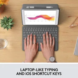 Logitech Combo Touch (7th, 8th & 9th Gen) Precision trackpad, Smart Connector Tech Bluetooth Handheld Tablet Keyboard Compatible with Desktop, Laptop, Mac Easy to Use,Plug and Play,Quick, Comfy Durable body image 3