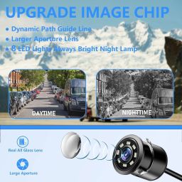 carempire 8 LED Night Vision Waterproof Vehicle Camera System Reverse Assist Camera System image 3