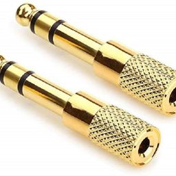 6.35MM Male to 3.5MM Female Stereo Audio Headphone Jack Adapter Converter (Pack of 2 Gold) Microphone-10