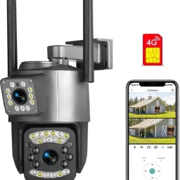 AVOIHS SIM Camera 1080p HD PTZ 4G Bullet+360° PTZ Control TwoWay Audio Night Vision Security Camera-5