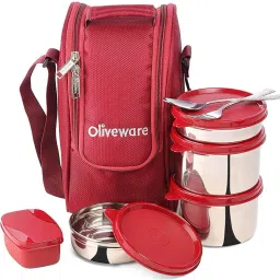Executive Lunch Box | Stainless Steel | Insulated Fabric Bag | Leak Proof 4 Containers Lunch Box-image-39