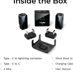 DIGITEK DWM-117 2-in-1 Wireless Mic with 70m Range & 6Hr Use for Smartphones & DSLR Camera Microphone image 3