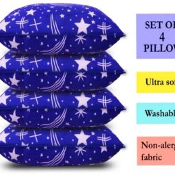 Polyester Fibre Abstract Sleeping Pillow Pack of 4-0