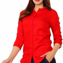 Women Regular Fit Solid Button Down Collar Casual Shirt-image-54