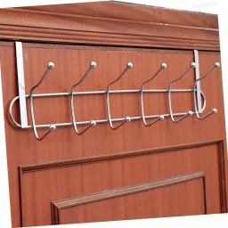 6 Hooks Stainless Steel Door Organizer Wall Hook Hanger for Hanging Cloth Hook Rail 6-image-84
