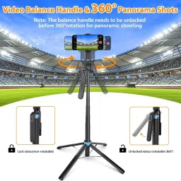 FKU Selfie Stick with Tripod Stand with Bluetooth Remote Tripod image 3