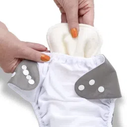kogar All New Solid Daily Use Reusable Washable Cloth Diaper/Nappy With White Soft Insert For Baby New Born To Year ( 4 diaper +4 Insert ) N1 image 3
