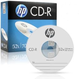 HP CD Recordable CRA00086 Pack of 10 Disc Slim Case Speed 52x 700 MB-33