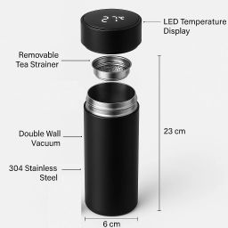 ucp Smart LED Temperature Display Bottle Double Wall Vacuum Insulated 500 ml Bottle image 3