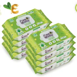 Fresh Aloe Vera Baby Wet Wipes - 8 Pack of 72 Pieces-24