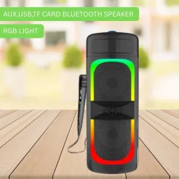 GUGGU Bluetooth (PORTABLE WIRELESS PARTY SPEAKER) With Karaoke Mic and RGB LightsW470 40 W Bluetooth Tower Speaker-image-44