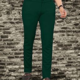 Men Regular Fit Green Lycra Blend Trousers-image-18