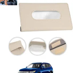 msnp Universal Leatherite Rectangle Beige Tissue Box For Car/office/Home-201 Vehicle Tissue Dispenser-picture-23