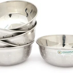 Stainless Steel Vegetable Bowl Stainless Steel Wonder Bowl Shower Mixing & Serving Bowl - Set of 6 Bowls - (Diamater - 7 Inches Each)-image-21