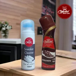 Carnoba Liquid Shoe Polish 75ml Brown & Sneaker Cleaner 100ml Leather, Synthetic Leather Shoe Liquid Polish-image-52