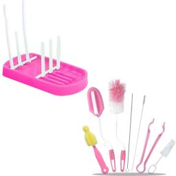 Baby Bottle Drying Rack with Bottle Cleaning Brush, Drying Rack Stand-image-3