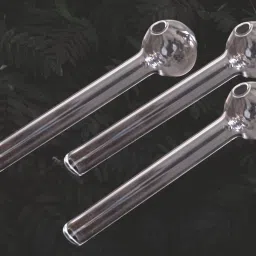 4"clear glass oil burner pipe Borosilicate Glass Outside Fitting Hookah Mouth Tip-image-71