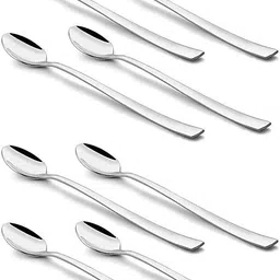 manorath Steel Cocktail Stirring Spoons, Soda Spoons, Extra Long Spoon set 10 Stainless Steel Ice Tea Spoon Set-picture-42