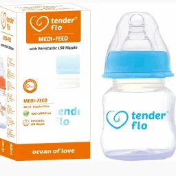 Tender flo medi feed bottle with peristaltic LSR nipple 60ml New Born Flow Nipple-picture-28
