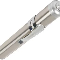 Superior Mini Flash Light Torches Stainless Steel LED Flashlight Round Moon Shape with Keychain Pen for Camping,Doctors,Dentist, Moon Light Torch-0