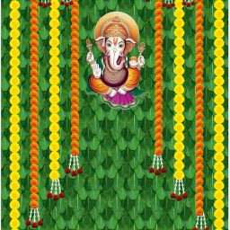 Banana Leaf And Flower Curtain Backdrop Decoration Curtain Fabric-32